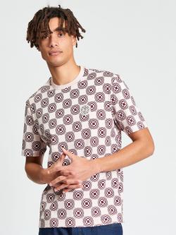 Ben Sherman Cotton Allover Printed T-Shirt, Violet, Violet