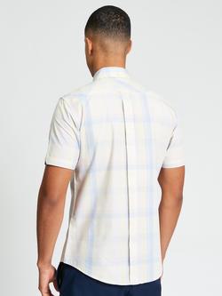 Ben Sherman Block Check Short Sleeve Cotton Shirt, Ivory - view 2, Ivory