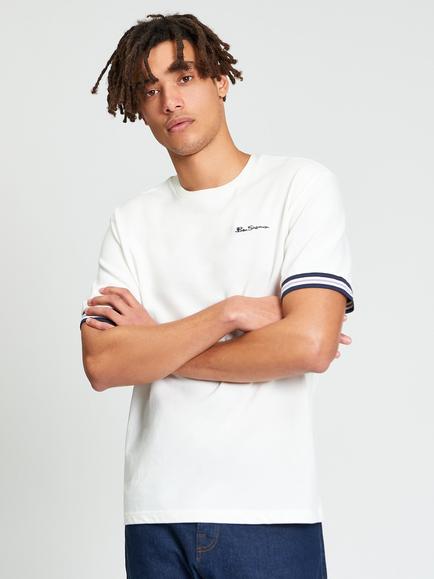 Ben Sherman Cotton Pique Tipped T-Shirt, Snow White, Snow White
