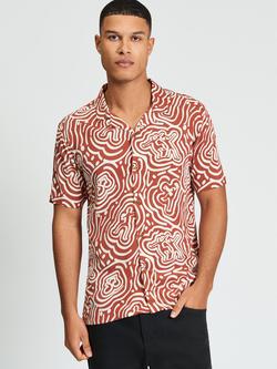 Ben Sherman Dancer Geo Short Sleeve Shirt, Cinnamon, Cinnamon
