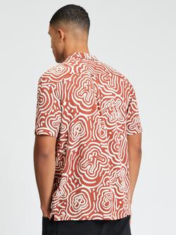 Ben Sherman Dancer Geo Short Sleeve Shirt, Cinnamon - view 2, Cinnamon