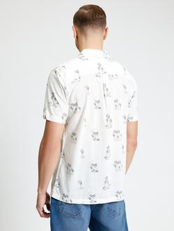 Ben Sherman Cotton Festival Print Short Sleeve Shirt, Snow White - view 2, Snow White