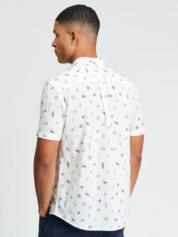 Ben Sherman Cotton Festival Print Short Sleeve Shirt, Snow White - view 2, Snow White