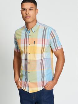 Ben Sherman Cotton Gingham Check Carnaby Fit Short Sleeve Shirt, Zest