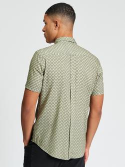 Ben Sherman Linear Geometric Regular Fit Shirt, Loden - view 2, Loden