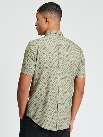 Ben Sherman Linear Geometric Regular Fit Shirt, Loden - view 2, Loden