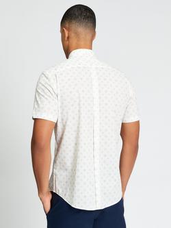 Ben Sherman Scattered Geometric Print Short Sleeve Cotton Shirt, Sage - view 2, Sage