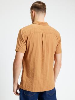 Ben Sherman Short Sleeve Seersucker Cotton Shirt, Fawn - view 2, Fawn