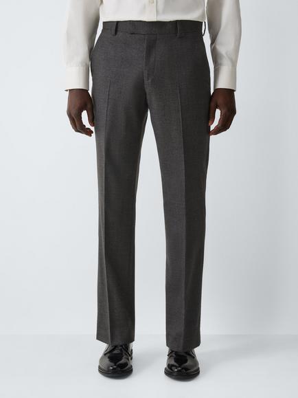 John Lewis Subtle Shine Regular Fit Wool Rich Suit Trousers, Neutral, Neutral