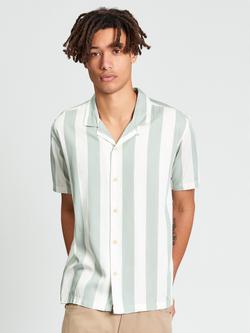 Ben Sherman Stripe Short Sleeve Shirt, Litchen Green, Litchen Green