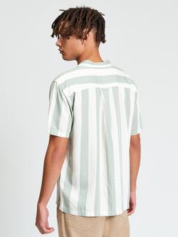 Ben Sherman Stripe Short Sleeve Shirt, Litchen Green - view 2, Litchen Green