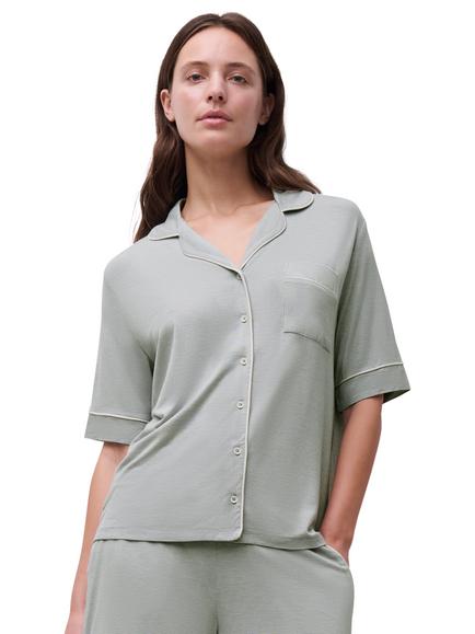 Femilet Chelsea Short Sleeve Lounge Shirt, Blue/Egrett, Blue/Egrett
