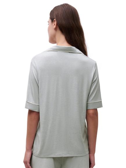 Femilet Chelsea Short Sleeve Lounge Shirt, Blue/Egrett - view 2, Blue/Egrett