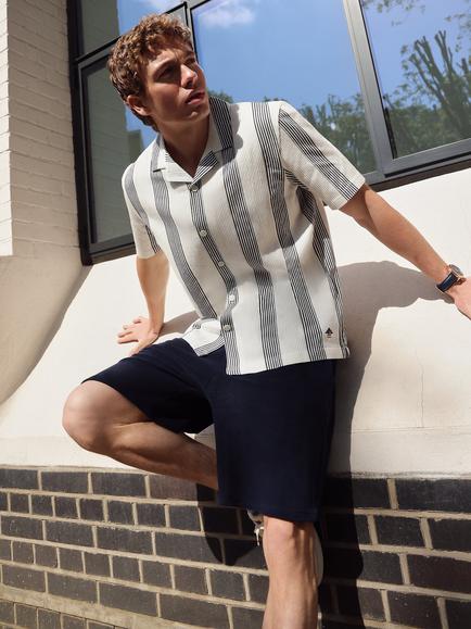 Ben Sherman Towelling Cotton Shorts, Dark Navy, Dark Navy
