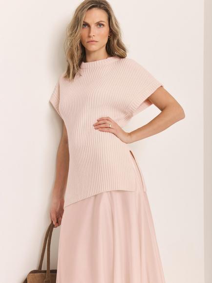 Mint Velvet Wool Blend Longline Jumper, Pink Light, Pink Light