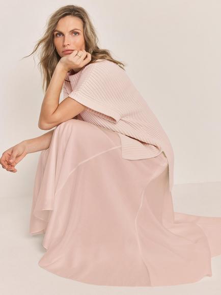 Mint Velvet Wool Blend Longline Jumper, Pink Light - view 2, Pink Light