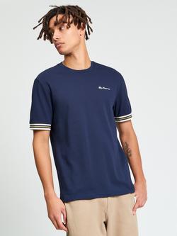Ben Sherman Cotton Pique Tipped T-Shirt, Dark Navy, Dark Navy
