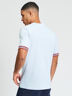 Ben Sherman Cotton Pique Tipped T-Shirt, Powder Blue - view 2, Powder Blue