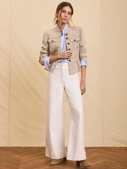 Mint Velvet Peplum Hem Military Jacket, Natural - view 2, Natural