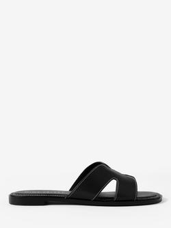 Mint Velvet Darcy Leather Slider Sandals, Black