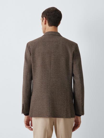 John Lewis Pure Wool Marzotto Houndstooth Regular Fit Blazer, Multi/Neutral - view 2, Multi Neutral