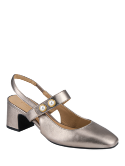Jones Bootmaker Xeneva Leather Slingback Mary Jane Sandals, Silver - view 2, Silver