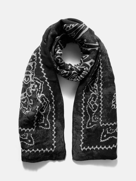 Mint Velvet Bandana Print Scarf, Black/Multi, Black/Multi
