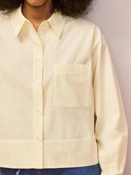 Ro&Zo Pocket Detail Cropped Shirt, Yellow - view 2, Yellow