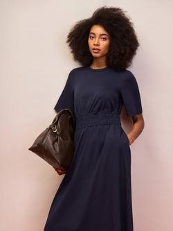 Ro&Zo Petite Elasticated Waist Detail Dress, Navy - view 2, Navy