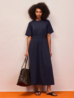 Ro&Zo Elasticated Waist Detail Midi Dress, Navy, Navy