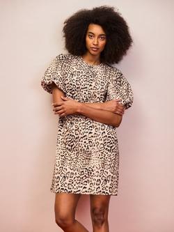 Ro&Zo Leopard Print Pocket Detail Dress, Brown Multi - view 2, Brown Multi