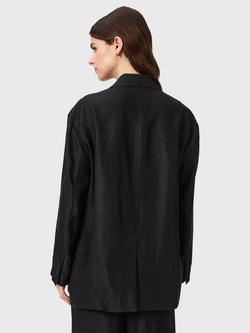 AllSaints Charley Linen Blend Blazer, Black - view 2, Black