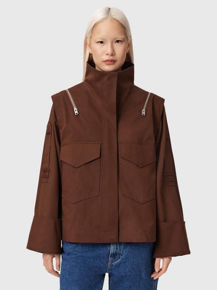 AllSaints Leighton Zip Detail Jacket, Penny Brown, Penny Brown