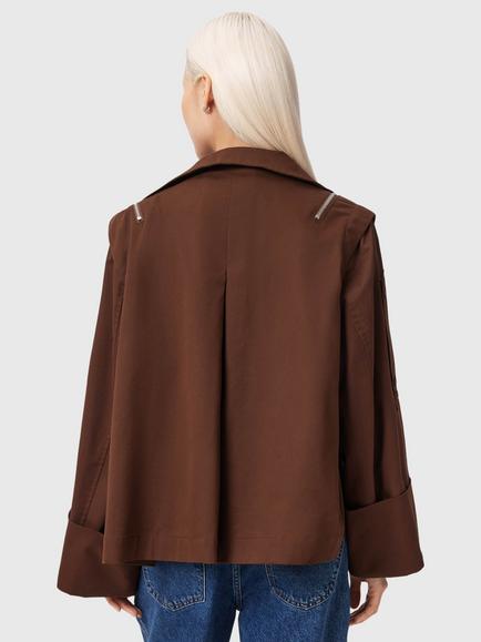 AllSaints Leighton Zip Detail Jacket, Penny Brown - view 2, Penny Brown