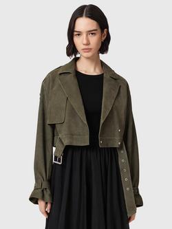 AllSaints Ophelia Suede Jacket, Green, Green