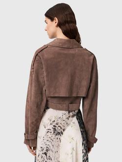 AllSaints Ophelia Suede Jacket, Brown - view 2, Brown