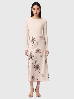 AllSaints Hera 2-in-1 Floral Dress containing LENZING™ ECOVERO™ Viscose, Petra Cream, Petra Cream