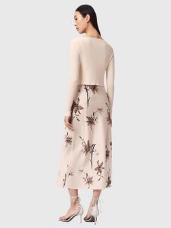 AllSaints Hera 2-in-1 Floral Dress containing LENZING™ ECOVERO™ Viscose, Petra Cream - view 2, Petra Cream