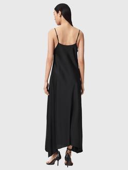 AllSaints Leona Hanky Hem Maxi Dress, Black - view 2, Black