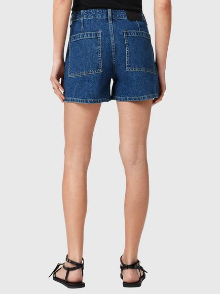 AllSaints Tay Button Fly Denim Shorts, Blue Indigo - view 2, Blue Indigo