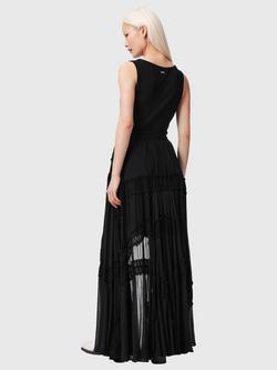 AllSaints Dorina Lace Tiered Maxi Skirt containing LENZING™ ECOVERO™ Viscose, Black - view 2, Black