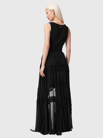 AllSaints Dorina Lace Tiered Maxi Skirt containing LENZING™ ECOVERO™ Viscose, Black - view 2, Black