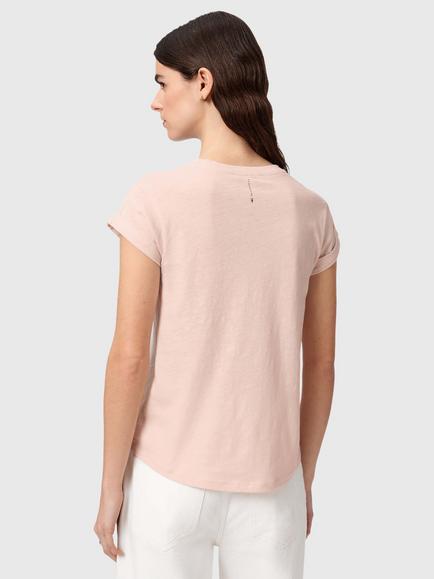 AllSaints Anna Crew Neck T-Shirt, Pink Mid - view 2, Pink Mid