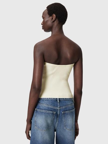 AllSaints Cruz Bandeau Top containing LENZING™ ECOVERO™ Viscose, White Natural - view 2, White Natural