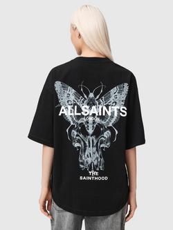 AllSaints Halis Amelie Graphic T-Shirt - view 2, Black