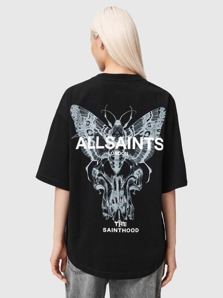 AllSaints Halis Amelie Graphic T-Shirt - view 2, Black