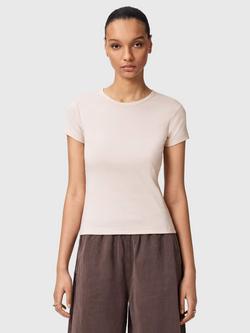 AllSaints Stevie Pure Organic Cotton T-Shirt, Crystal Pink