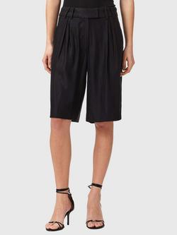 AllSaints Charley Linen Blend Shorts, Black, Black
