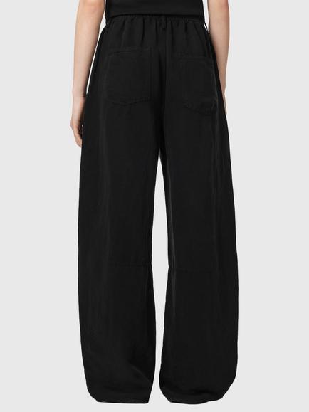 AllSaints Jett Linen Blend Trousers, Black - view 2, Black