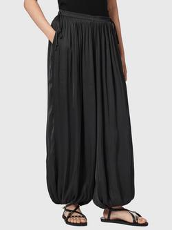 AllSaints Eshe Baggy Fit Trousers, Black, Black